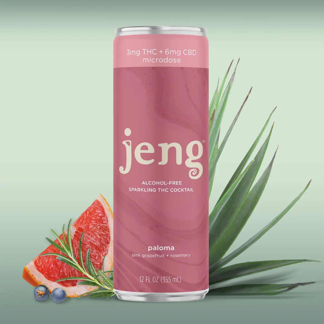 Jeng THC + CBD infused Paloma Alcohol Free Sparkling Beverage