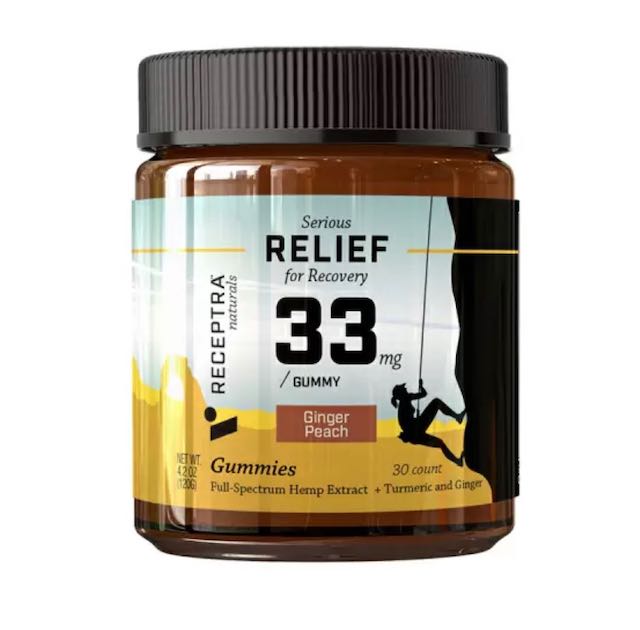 Receptra Serious Relief Gummies 33mg / 30 Gummies Ginger Peach
