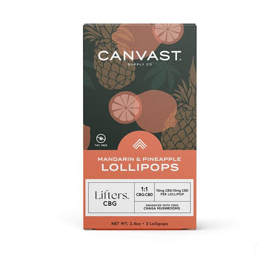 Canvast Lifter CBG + CBD Lollipops 20 mg each, Mandarine Pineapple