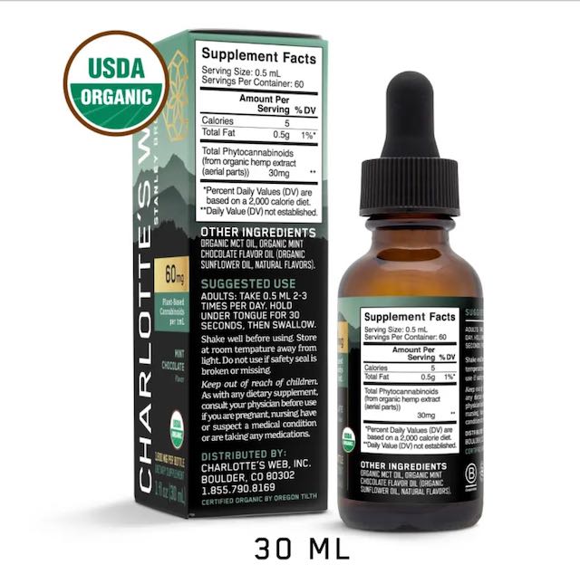 Charlotte's Web Maximum Strength CBD Oil 60 mg/1 ml