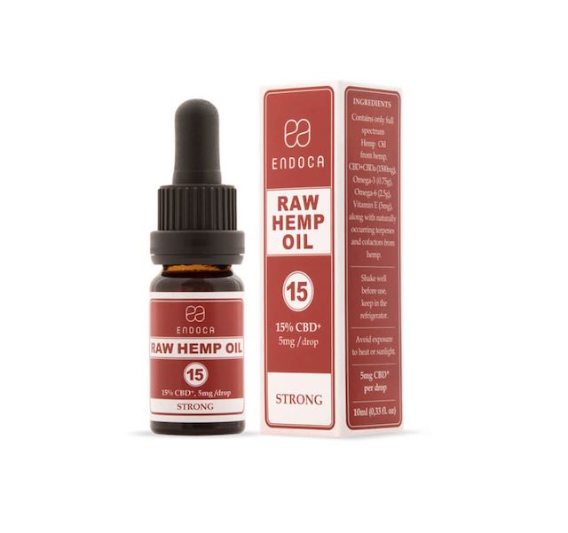 Endoca Raw Hemp Oil Tincture 10ml 300 mg, 10 ml 1500 mg, 10 ml 3000mg