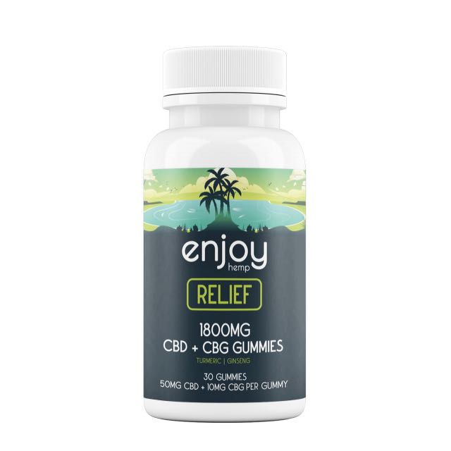 Enjoy Hemp CBD Relief Gummies with CBD + CBG - 30 count