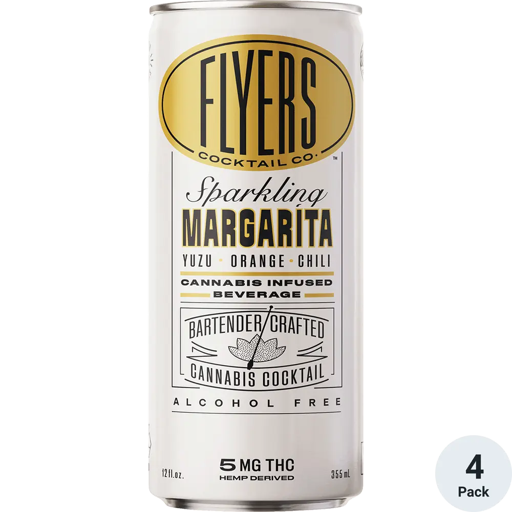 Flyers THC Infused Craft Cocktails - Sparkling Margarita 12oz 5mg THC