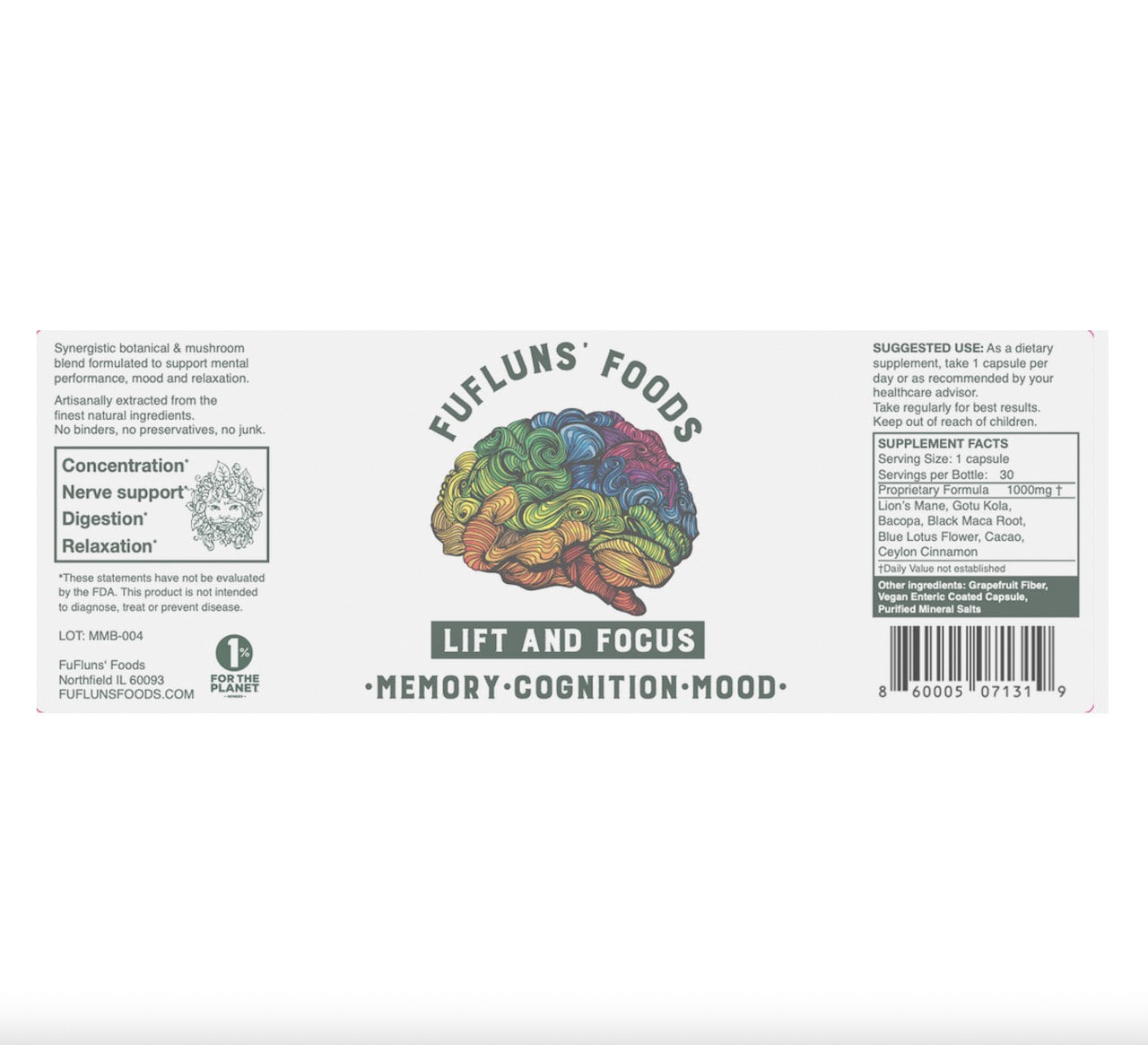 Fufluns Lift and Focus Mushroom Capsules