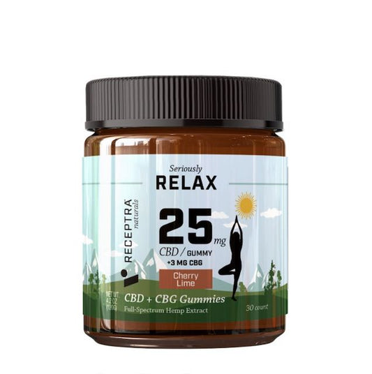 Receptra Relax CBD Gummies with CBG 28 mg, 30ct Jar