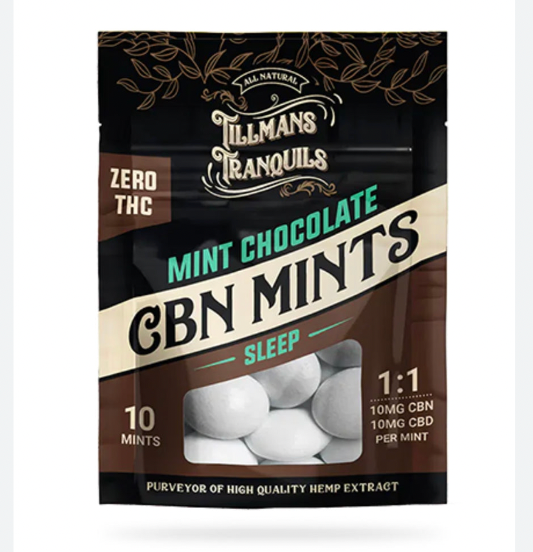 Tillman's Tranquils CBD:CBN Sleep Mints 20 Mg 10 Pack