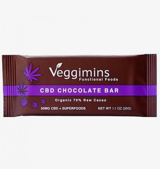 Veggimins Raw Chocolate Bar with Full Spectrum CBD & Superfoods