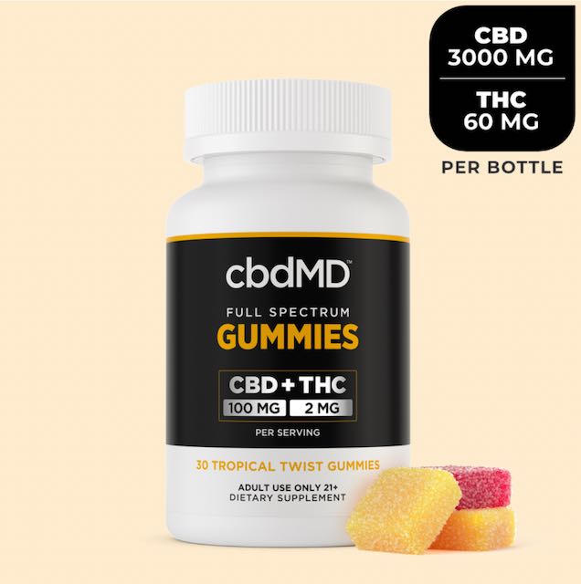 cbdMD Full Spectrum CBD Gummies 30 count 25-100 mg/gummy