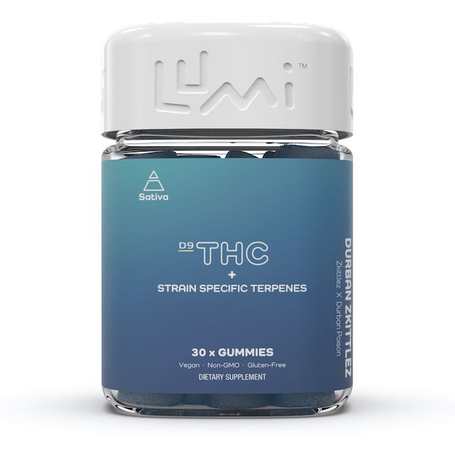 Lumi D9 THC Strain Specific Gummies - Durban Zkittlez - Sativa